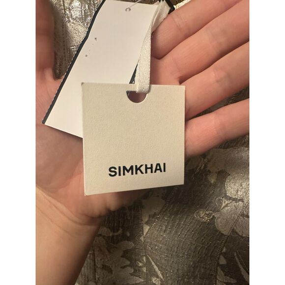 NWT Simkhai Womans Lydia Mini Dress Silver Designed Size 6 - Picture 3 of 8